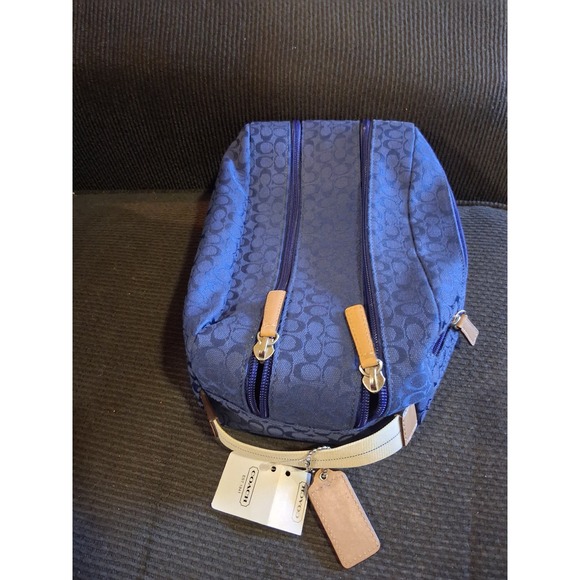 Coach Handbags - Coach Voyage Signature Mini Dopp Kit Blue Jacquard Travel Toiletry Bag F77121